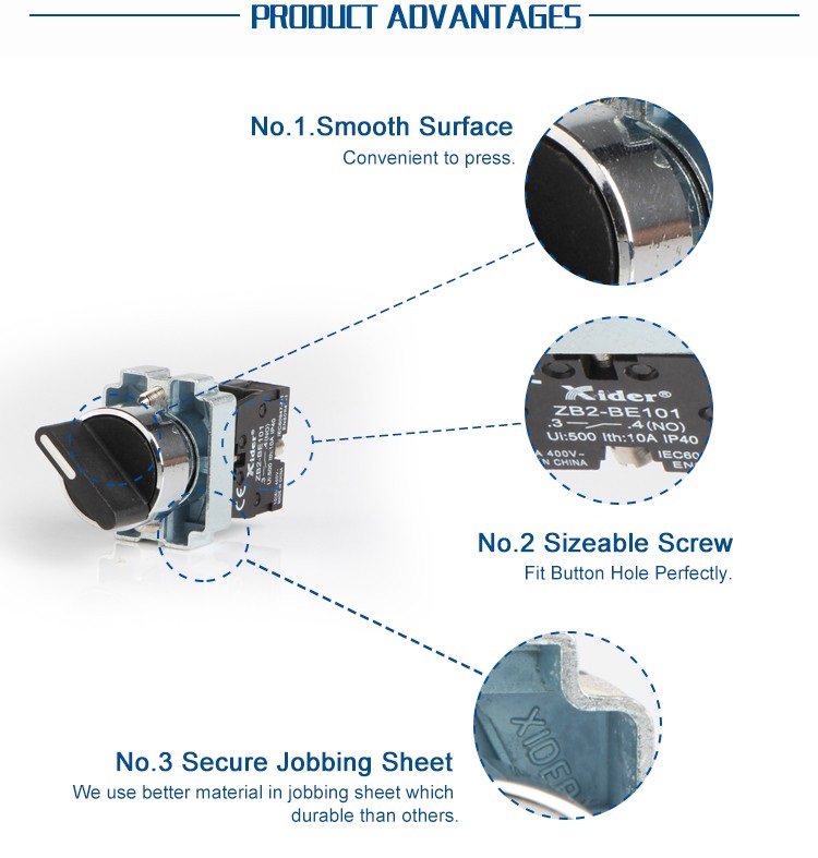 DB2-BD21 2 position Selector Push Button Switch