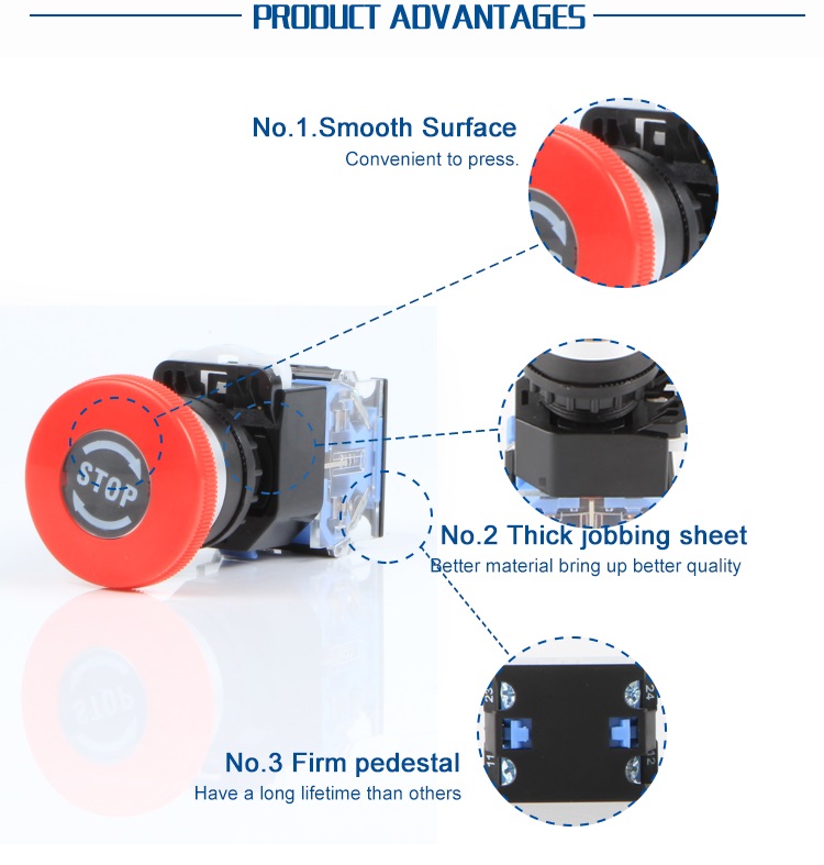 LA38 stop symbol mushroom emergency push button Switch